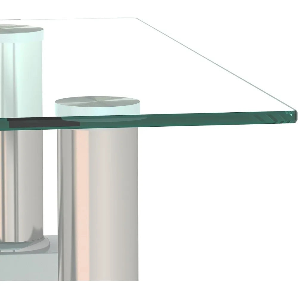 Living Room Tables Set,3 Piece Glass Coffee Table and End Tables Set for Living Room, Coffee Table Set with Tempered Glass Table