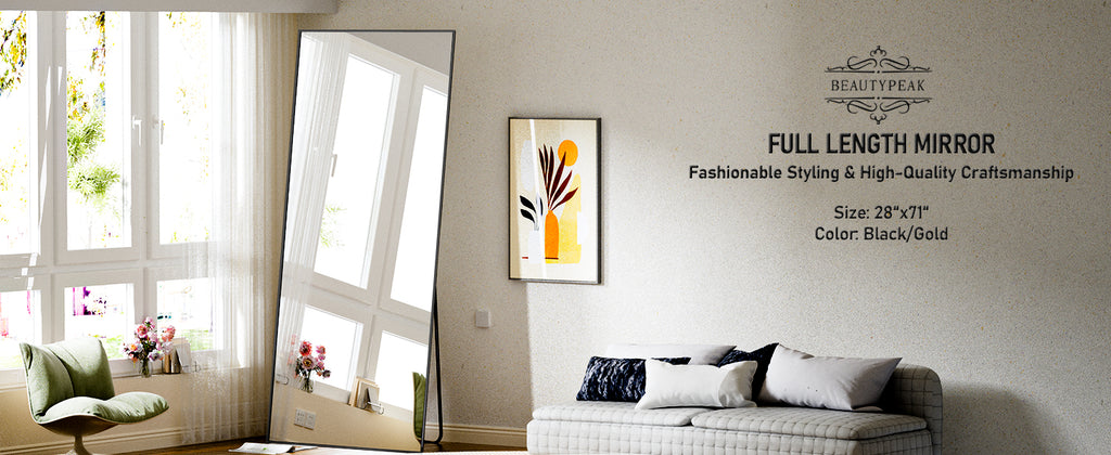 Full Length Mirror, 71"x26" Standing Hanging or Leaning Against Wall Floor Mirrors Body Dressing Wall-Mounted for Living Room,