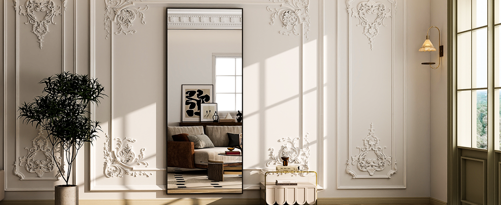 26" x 71" Full Length Mirror - Black Floor Mirror - Rectangular Wall Mounted Mirrors for Bedroom, Living Room, Bathroom,